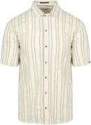 No Excess Short Sleeve Overhemd Streep Ecru