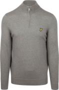Lyle & Scott Half Zip Pullover Merinowol Grijs