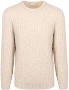 Profuomo Pullover Rib Wol Blend Sand