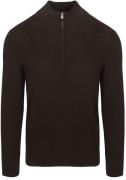 Profuomo Half Zip Pullover Structure Bruin
