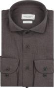 Profuomo Overhemd Peached Twill Flanel Bruin