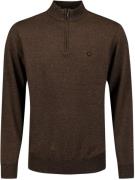 No Excess Half Zip Trui Taupe Melange