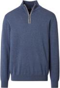 Casa Moda Halfzip Trui Solid Blauw