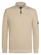 Petrol Knitted Half-Zip Sweater Nashville Beige