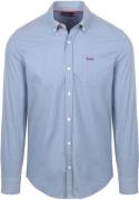NZA Shirt James Twill Melange Blauw