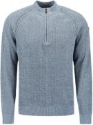 No Excess Half Zip Trui Chenille Blauw