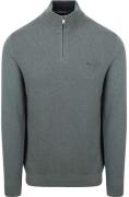 McGregor Half Zip Trui Merino Blend Structure Groen