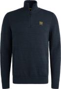 PME Legend Half Zip Structure Mouliné Trui Navy