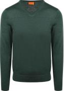 Suitable Merino Pullover V-Hals Racing Groen