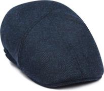 Suitable Flat Cap Wool Herringbone Navy -