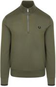 Fred Perry Half Zip Trui Donkergroen Z50