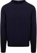 William Lockie Pullover Lamswol O-hals Midnight Mix Navy