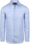 Suitable Overhemd Linnen Lichtblauw