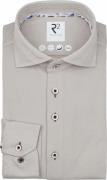 R2 Overhemd Technical Knitted Dobby Beige