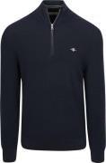 Gant Half Zip Trui Micro Textured Navy