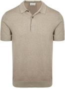 Profuomo Knitted Poloshirt Beige
