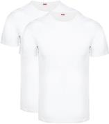 Levi's T-shirt Solid Crew Wit 2Pack