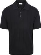 Profuomo Poloshirt Drop Needle Structure Navy