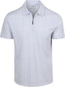 R2 Amsterdam Half Zip Polo Wit Print