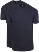 Suitable Obra T-Shirt Hoge Ronde Hals Navy 2-Pack