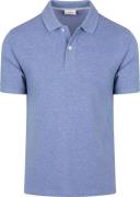 Profuomo Piqué Poloshirt Melange Blauw