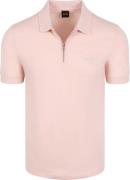 BOSS Passerzip Half Zip Polo Roze