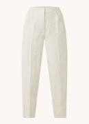 Whistles High waist tapered fit cropped pantalon van linnen