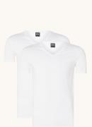 HUGO BOSS T-shirt met V-hals en stretch in 2-pack