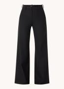 Maje High waist wide fit pantalon in wolblend met steekzakken