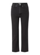 Sandro High waist straight leg cropped jeans met gerafelde zoom