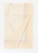 HUGO BOSS C-Laikyn sjaal in wolblend met logoprint en franjes 120 x 12...