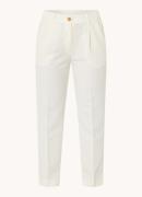 Sisley High waist slim fit cropped pantalon met plooidetail
