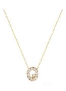 Diamond Point Geelgouden collier 0-02 ct diamant Alphabet