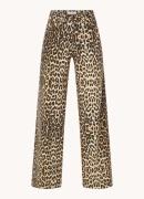 Co'Couture High waist wide leg jeans met panterprint
