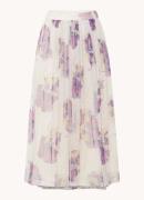 ba&sh Raya midi rok van mesh met bloemenprint en strass