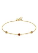 Diamond Point Geelgouden armband, 0-39 ct granaat, Joy