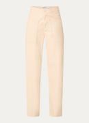 Essentiel Antwerp Grate high waist straight fit pantalon van imitatiel...