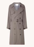 The Frankie Shop Mavis oversized double-breasted trenchcoat met strikc...