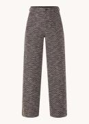 Vanilia High waist wide fit pantalon van bouclé