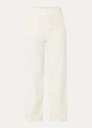 Benetton High waist straight fit broek van corduroy met steekzakken