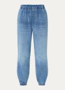 Penn & Ink High waist tapered fit broek van chambray met steekzakken