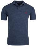 Ralph Lauren slim fit polo blauw melange