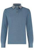 R2 poloshirt lange mouw extra lang blauw