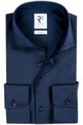 R2 business overhemd  donkerblauw effen wol slim fit