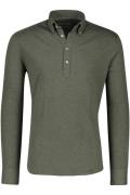 Lange mouwen polo John Miller slim fit groen effen katoen