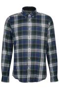 Barbour casual overhemd blauw geruit flanel normale fit