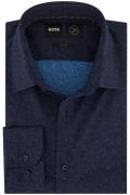 Hugo Boss business overhemd  donkerblauw effen  slim fit