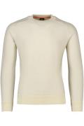 Hugo Boss trui beige effen merinowol ronde hals