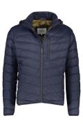 Camel Active winterjas donkerblauw effen wijde fit afneembare capuchon