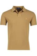 Poloshirt Polo Ralph Lauren Slim Fit bruin effen katoen